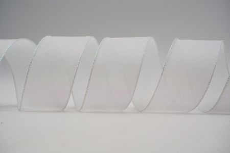 Metallic Shimmer Wired Ribbon_KF6956_white